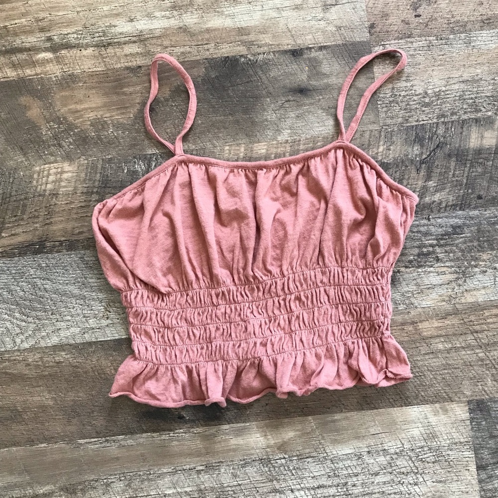 Me to We Light Pink Scrunchy Crop Top Size Small